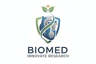 design a modern and professional medical research logo for your brand