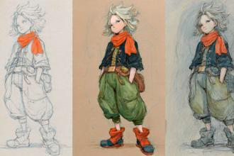 draw sketches with your character