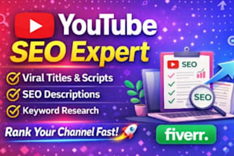 write SEO optimized youtube titles, descriptions and scripts