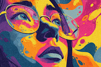 do colorful trippy psychedelic style illustration