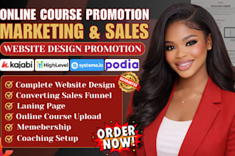 promote your online course on udemy, kajabi website, thinkific, teachable, podia