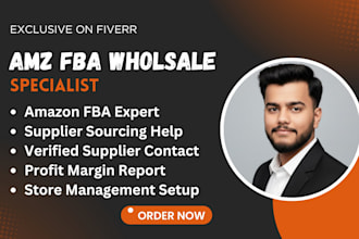 handle amazon fba product hunting, supplier sourcing, and brand setup