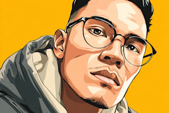 draw amazing vector cartoon portrait