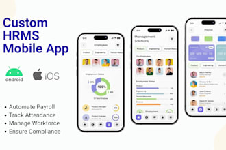 develop a custom hrms and automated payroll system with a mobile app