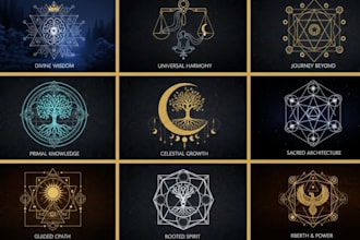 design custom sacred geometry, mystical, spiritual logo for you