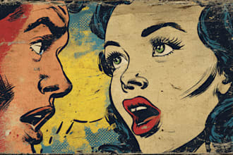 raw old retro distressed comic illustration