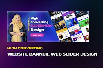design high converting web banner, website slider