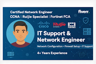 configure cisco, ruijie and fortinet firewall and network devices