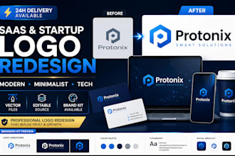 redesign your saas tech startup logo and brand identity