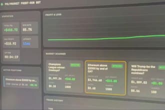 develop polymarket bot, crypto trading bot, arbitrage bot and telegram bot
