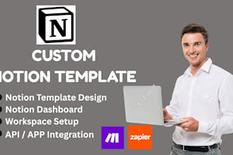 build custom notion template dashboard and automated productivity workspace