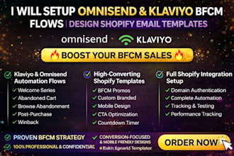 setup omnisend klaviyo bfcm flows design shopify email templates in figma