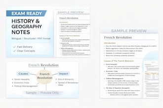 create exam oriented history and geography study notes with mindmaps