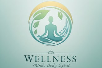design a modern and calming wellness logo for your brand