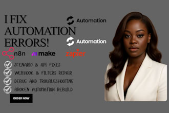 fix make com automation and debug make com scenario errors integromat webhook