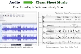 professionally transcribe and engrave your music into clean sheet music