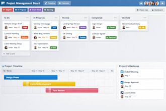 create a complete trello project system for tasks timelines and delivery