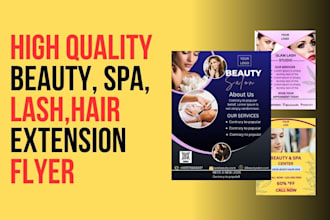 design eye catching beauty salon spa hair extension flyer