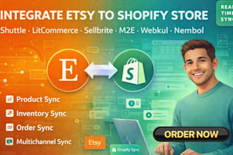integrate etsy to shopify store shuttle litcommerce sellbrite m2e webkul nembol