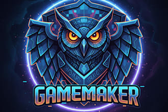 design a unique game owl logo for your brand