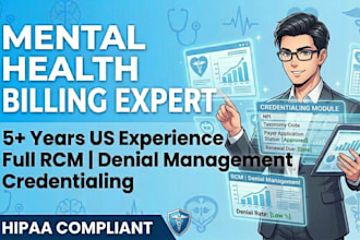 manage full mental health billing and rcm for US therapists