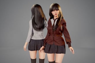 convert and rig your 3d model for use in vrm, vroid model, weight paint, vtuber