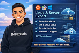 setup and manage linux servers and provide windows IT support