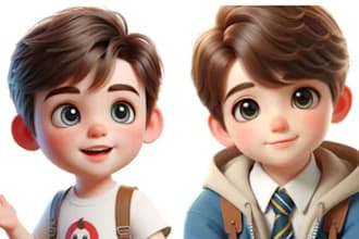 create a custom 3d cartoon ai avatar or character for profile picture branding