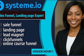 build systeme io sales click funnel, sales page thank you page and lead magnet