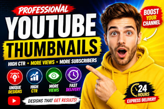 design professional and clickable youtube thumbnail