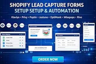 setup shopify lead capture forms klaviyo privy poptin justuno optimonk wisepop