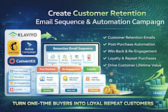 create customer retention email sequence and automation email campaign setup