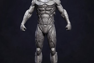 create high quality 3d character sci fi art,3d statues,3d fantasy model,3d robot