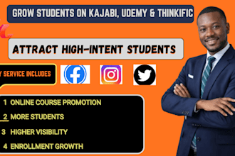 market your kajabi, udemy and thinkific online course