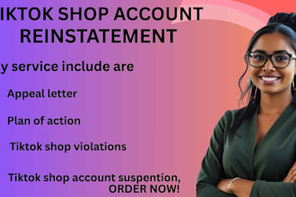 write an appeal for tiktok shop violations issues, reinstatement tiktok shop acc