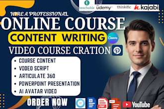 do elearning training course content, video design, lesson script for businesses