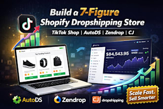 build 7 figure shopify dropshipping store tik tok shop via autods zendrop cj