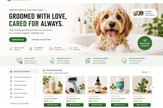 design a stunning shopify website for pet grooming brands