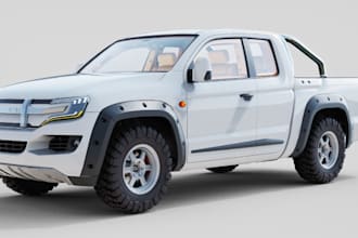 recreate 3d truck car from scratch,various part,suv,body kits,pick up,car detail