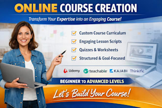 create an online course content creation, course development as course creator