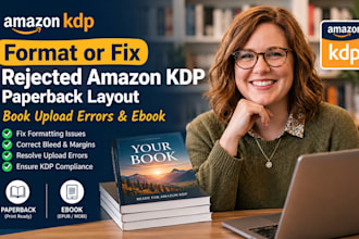 format or fix rejected amazon kdp paperback layout book upload errors and ebook