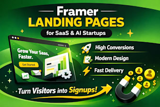 design a high converting saas, ai or startup landing page in framer