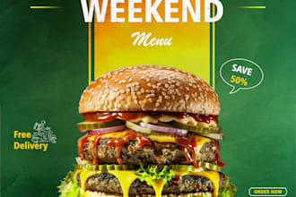 design modern food promo banner for restaurant and cafe