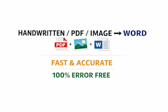 type handwritten notes into word