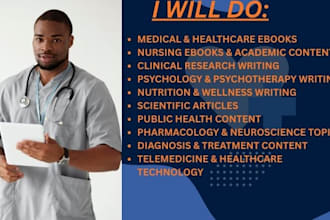 do medical writing, nursing ebook writing and healthcare research
