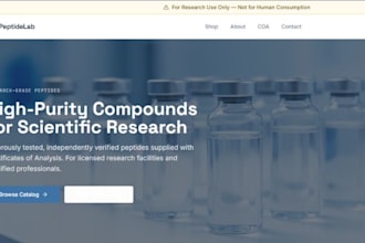 build research peptide website peptide store supplement website nutraceutical