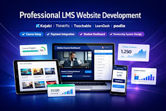 build kajabi website thinkific teachable learndash podia lms website