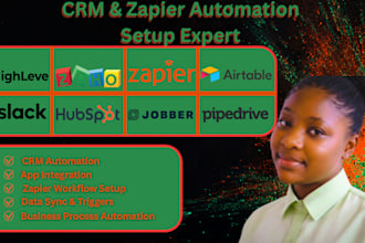 setup hubspot, gohighlevel, zapier integration slack jobber, zoho crm automation
