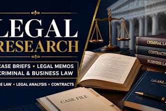 do legal research, criminal law, case briefs, legal memos and business law
