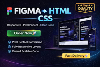 convert figma design to responsive HTML CSS website